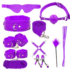 Leather Plush SM Sex Bondage 10-piece Set  | SM - Desirelair