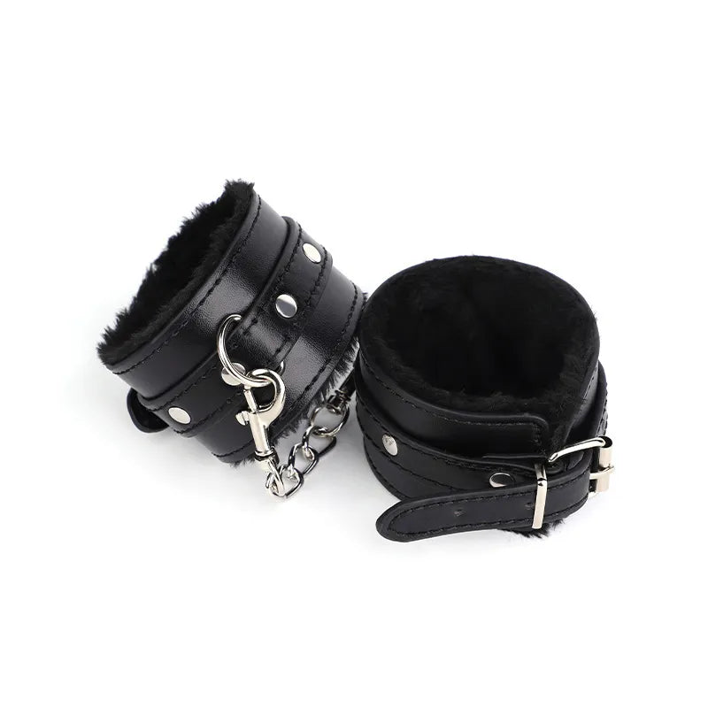 Leather Plush Handcuffs | SM - Desirelair